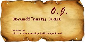 Obrusánszky Judit névjegykártya